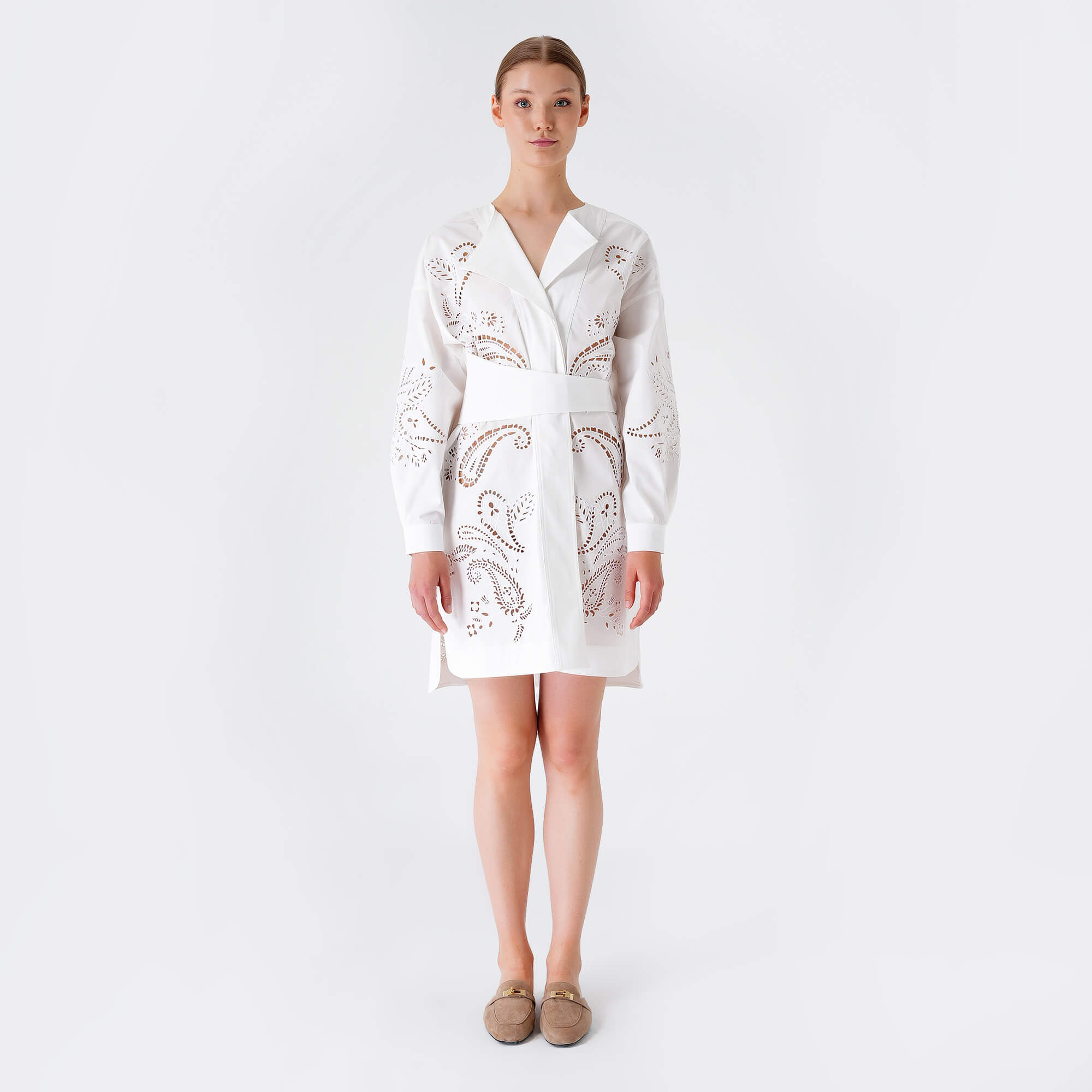 Etro - White Lace Shirt Dress